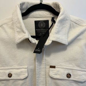 Men’s Buffalo Exchange White Button-Up Corduroy Shirt-Jacket “Shacket” Size (XL)